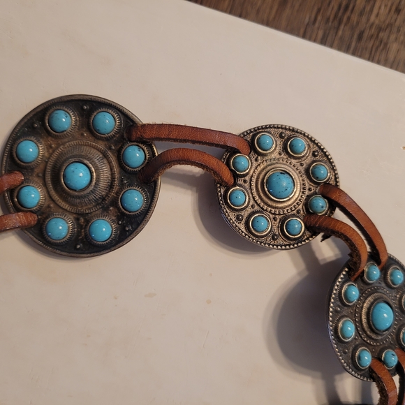 Blue and Brown Turquoise Stone Bracelet - Picture 4 of 14